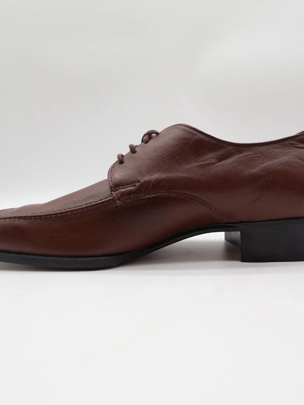 James Pepper Vintage 80s Derby Dress Shoes Mens 12 Brown Leather NOS